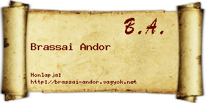 Brassai Andor névjegykártya